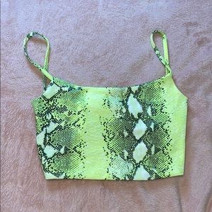 Lime Snake Skin Strappy Top - Pretty Little Thing